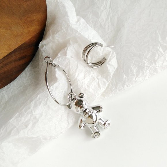 💕LAST ONE 💙S925 SILVER BEAR EARRINGS - Picture 6 of 9